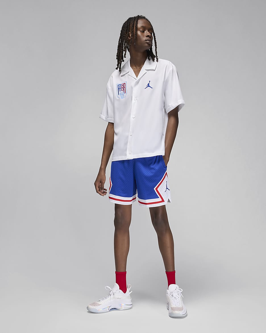 Jordan Sport x Fédération Française de Basketball warming-upshirt voor heren - Wit/Old Royal