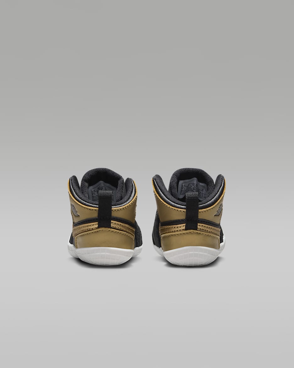 Jordan 1 Baby Crib Bootie - Black/Sail/Metallic Gold