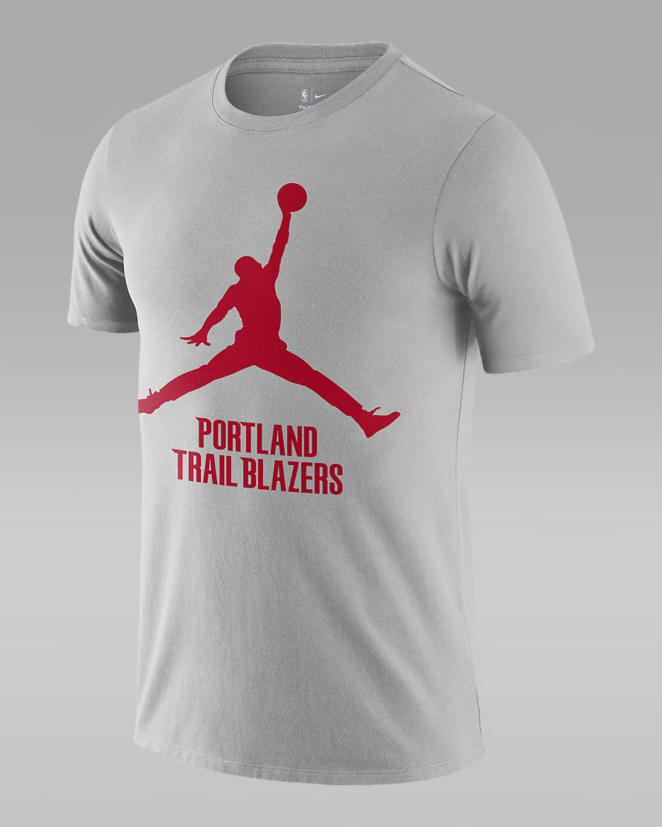 Playera Jordan de la NBA para hombre Portland Trail Blazers Essential - Plata liso