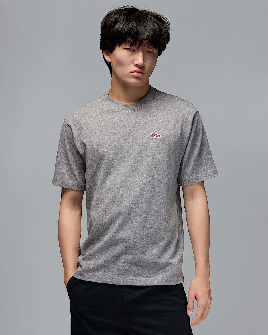 Jordan Brand Men's Sneaker Patch T-Shirt - Carbon Heather/Varsity Red