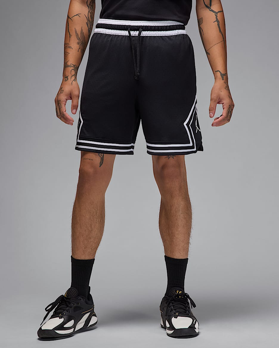 Jordan Sport Men's Dri-FIT Mesh Diamond Shorts - Black/White/White