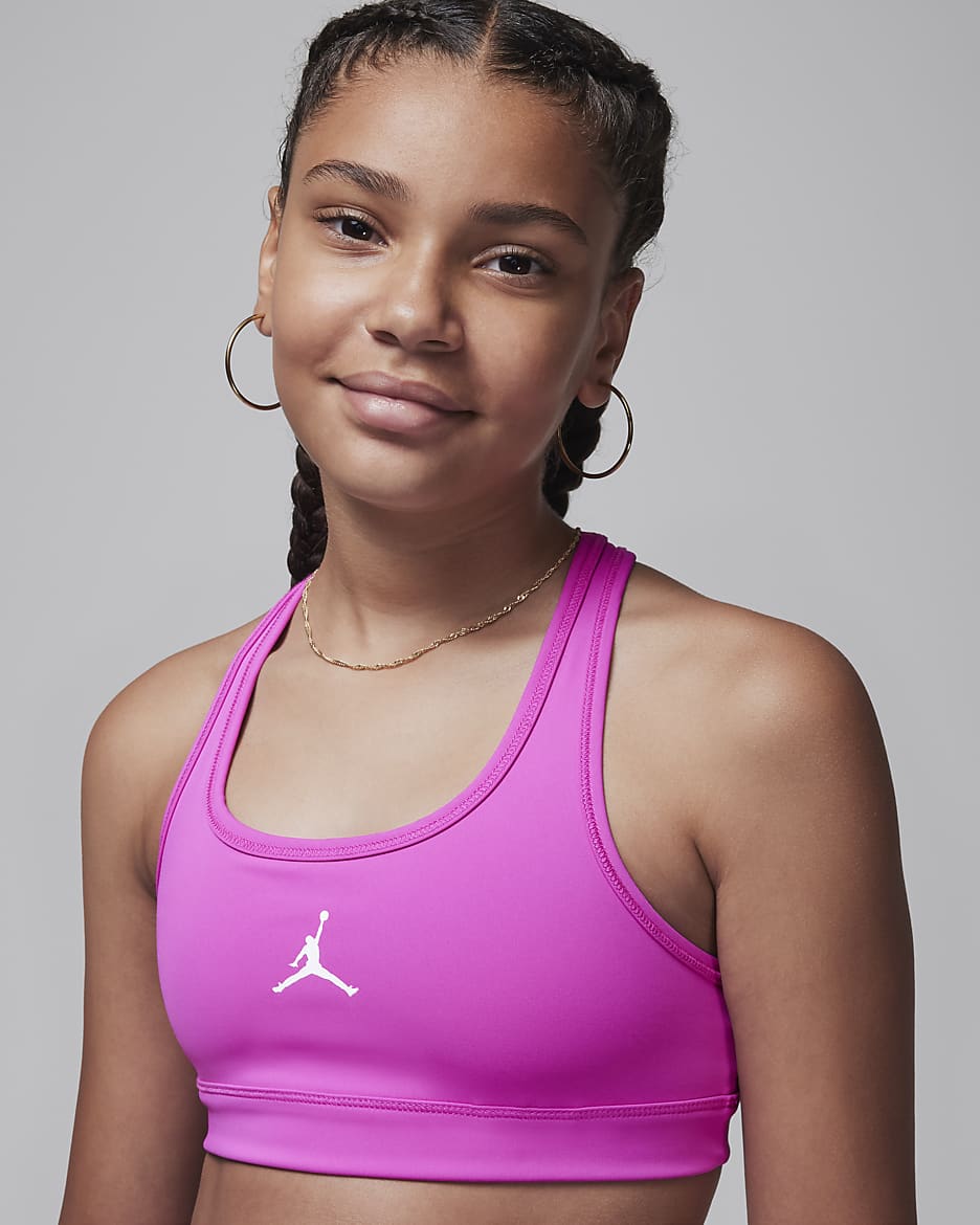 Στηθόδεσμος Jumpman Jordan Dri-FIT για μεγάλα παιδιά - Fire Pink