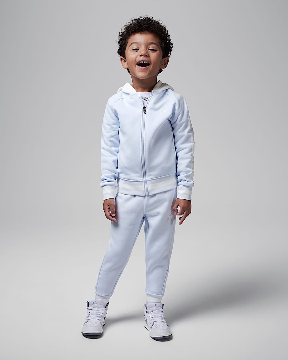 Jordan Toddler 2-Piece Blocked and Ribbed Full-Zip Set - Football Grey