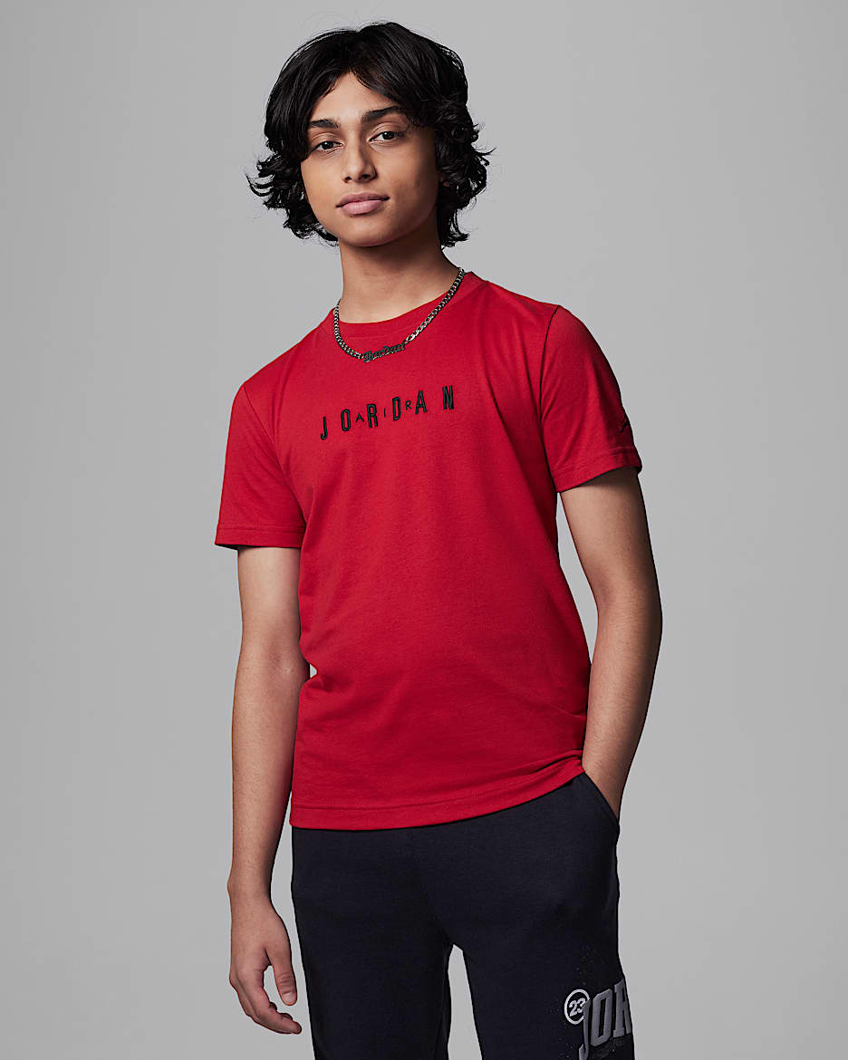 Jordan Big Kids' Embroidered Logo T-Shirt - Gym Red