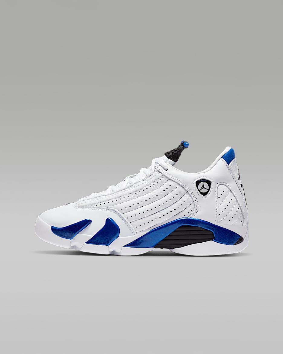 Air Jordan 14 Retro Big Kids' Shoes - White/Hyper Royal/Black
