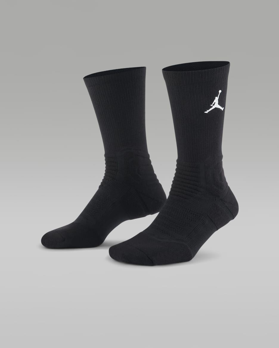 Jordan Flight Crew Basketball Socks - Black/White