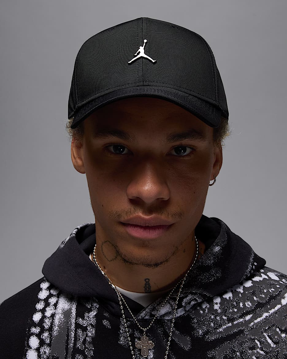 Jordan Rise Structured Metal Jumpman Hat - Black/Gunmetal