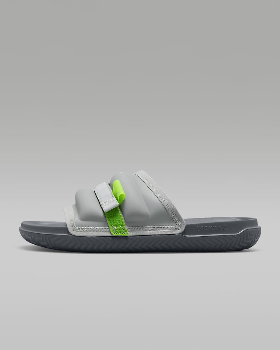 Jordan Super Play Men's Slides - Silver/Flint Grey/Green Bean