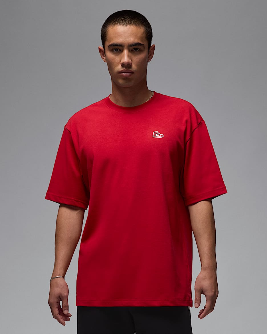 Playera con parche de tenis para hombre Jordan Brand - Rojo universitario/Negro