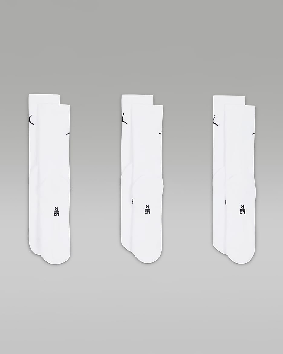 Jordan Everyday Crew Socks (3 pairs) - White/Black