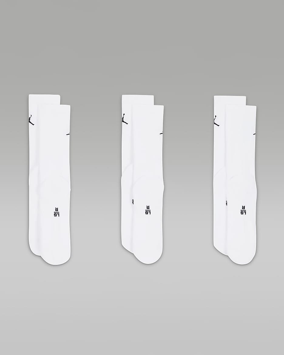 Chaussettes mi-mollet Jordan Everyday (3 paires) - Blanc/Noir