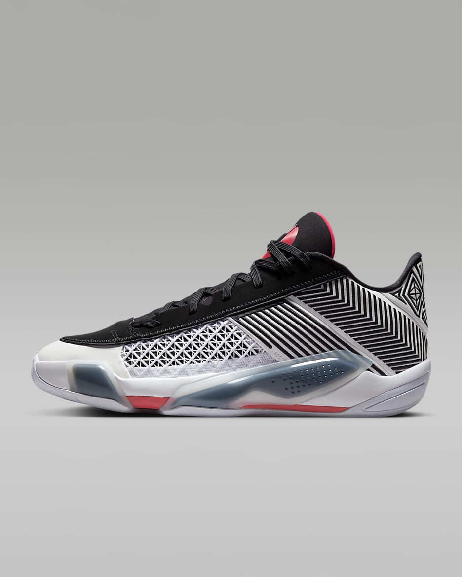 Air Jordan XXXVIII Low PF Basketball Shoes - White/Black/Siren Red