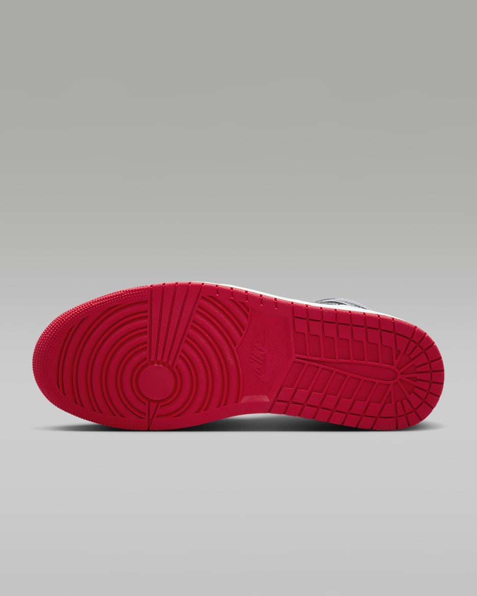 Air Jordan 1 Mid Zapatillas - Hombre - Negro/Fire Red/Blanco/Cement Grey