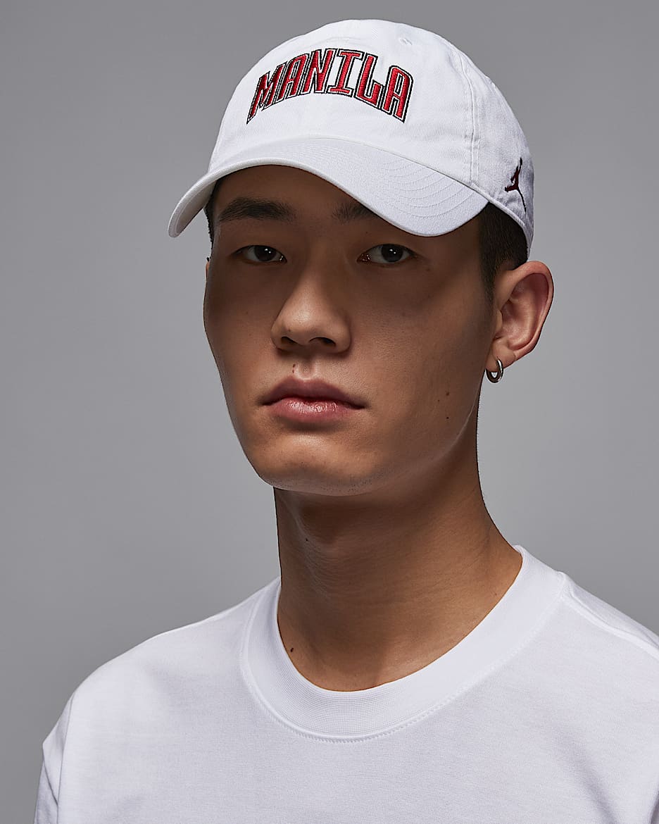 Jordan Club Unstructured Manila Hat - White/Gym Red