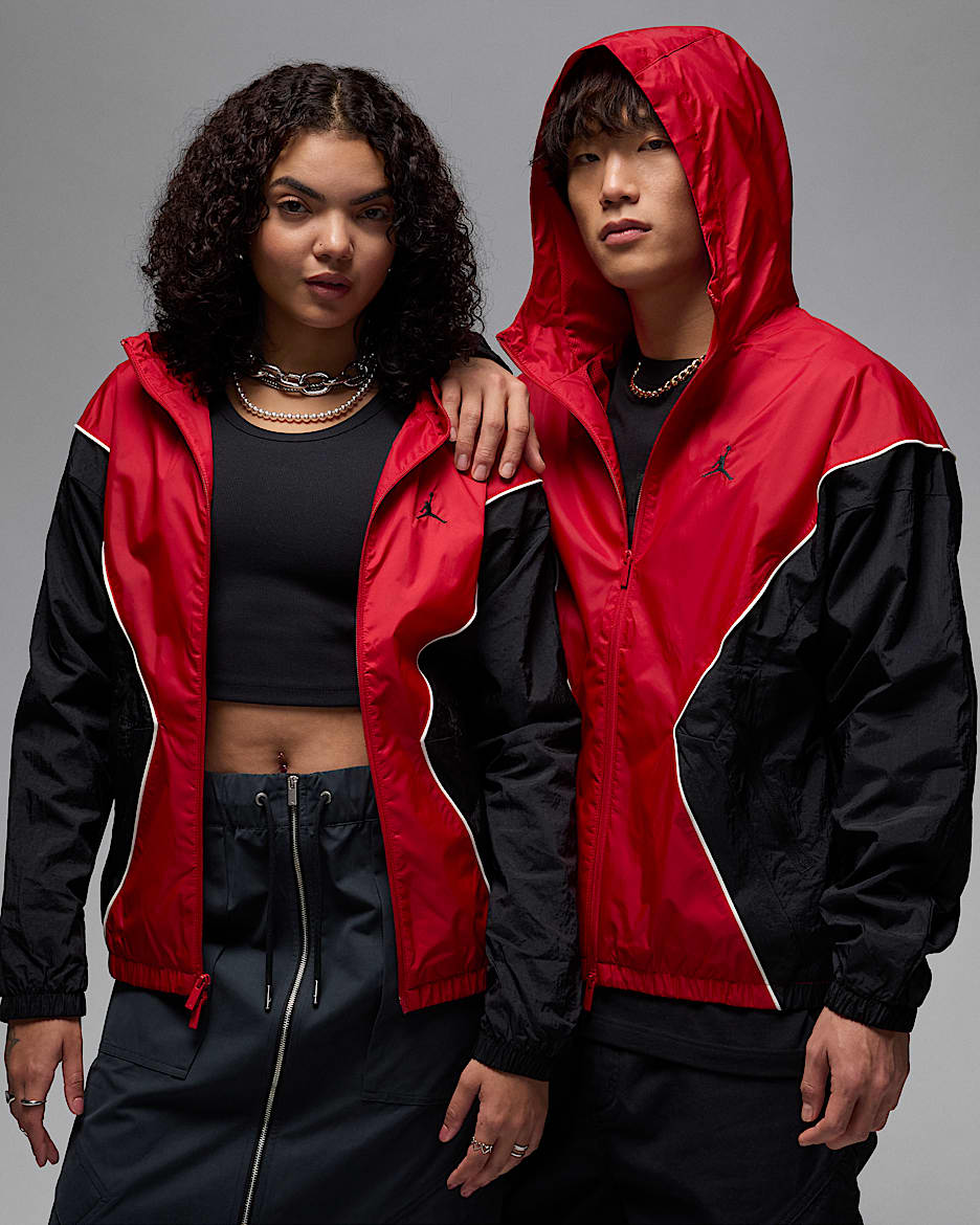 Jordan Brooklyn Men's Hooded Draft Jacket - Varsity Red/Black/Sail/Black