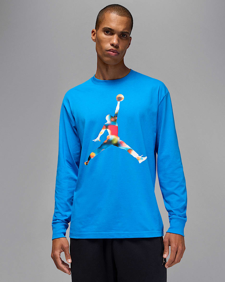 Jordan Flight Men's Long-Sleeve Crewneck T-Shirt - Light Photo Blue