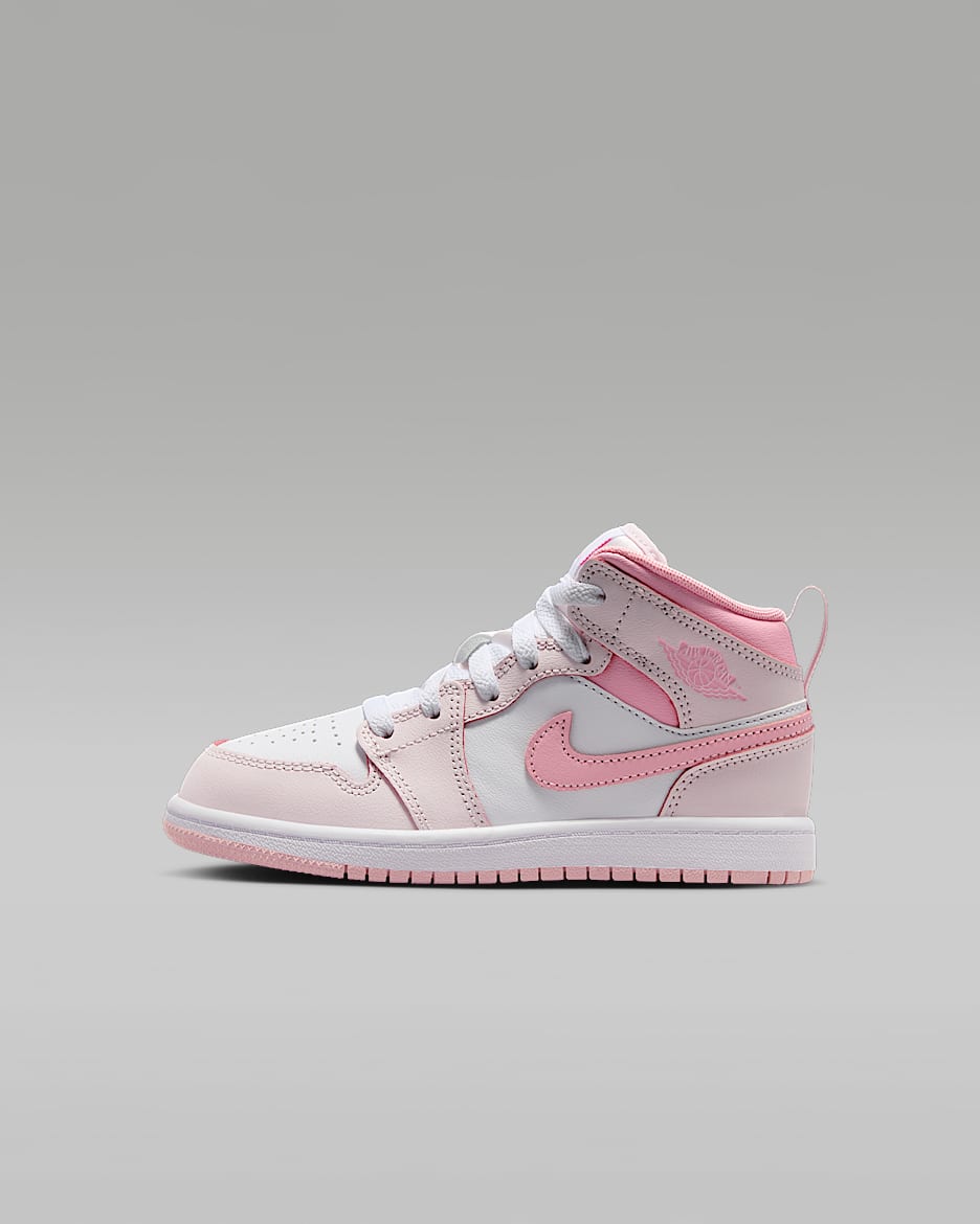 Jordan 1 Mid-sko til mindre børn - Pearl Pink/hvid/Medium Soft Pink