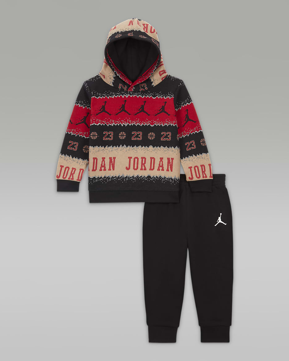 Jordan MJ Holiday Pullover Set Baby 2-Piece Hoodie Set - Black