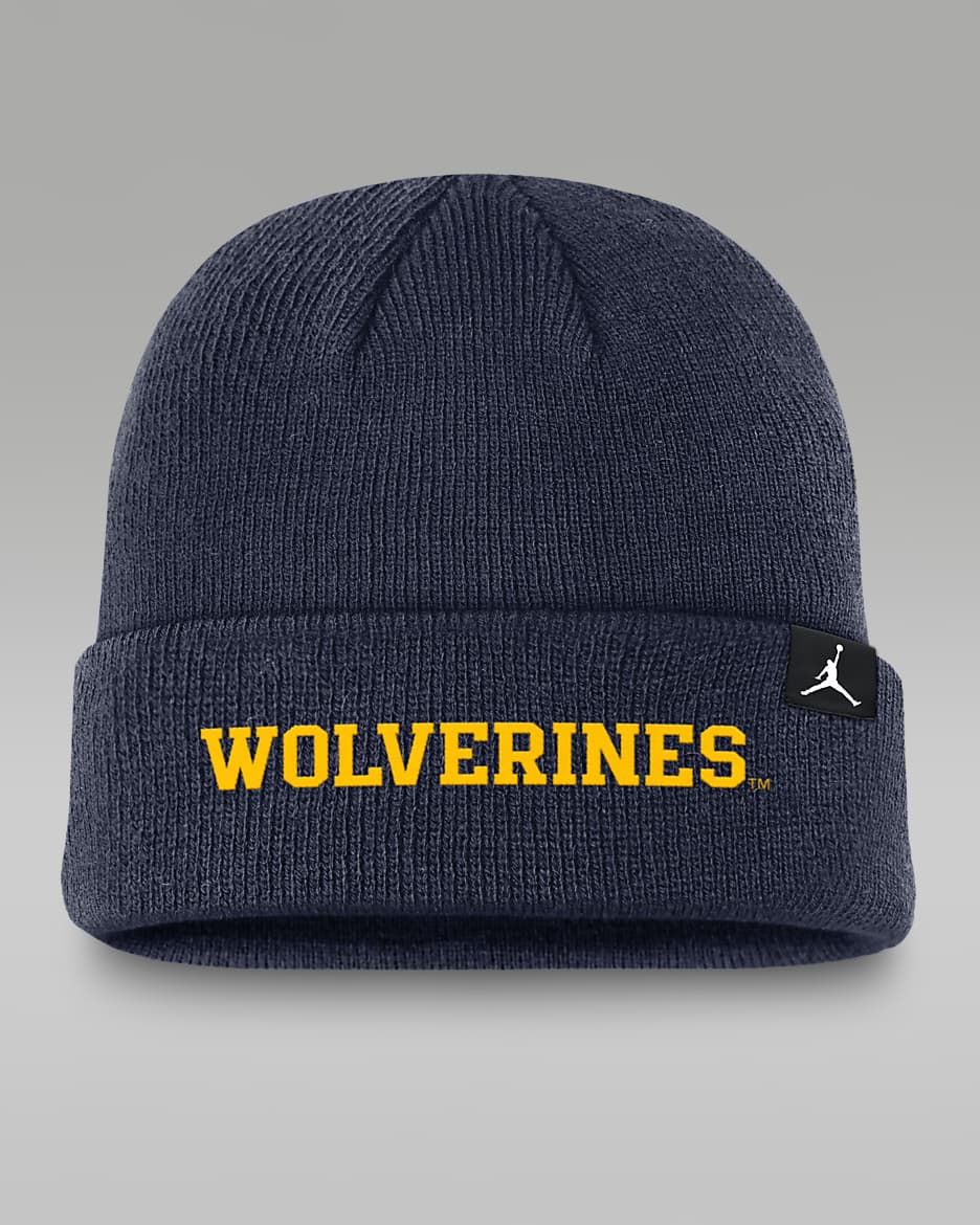 Michigan Wolverines Sideline Terra Men's Jordan College Cuffed Beanie - College Navy