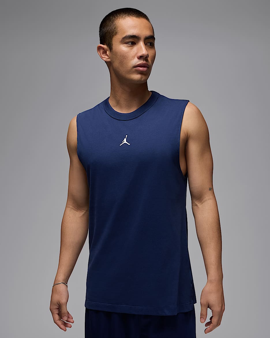 Jordan Sport Men's Dri-FIT Sleeveless Top - Midnight Navy/White