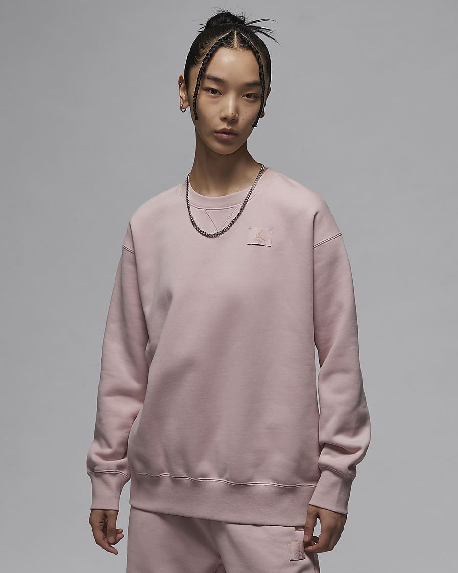 Jordan Flight Fleece Women's Crew-Neck Sweatshirt - Pink Oxford