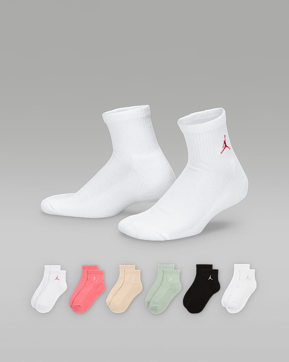 Jordan Everyday Essentials Big Kids' Ankle Socks (6 Pairs) - Seafoam