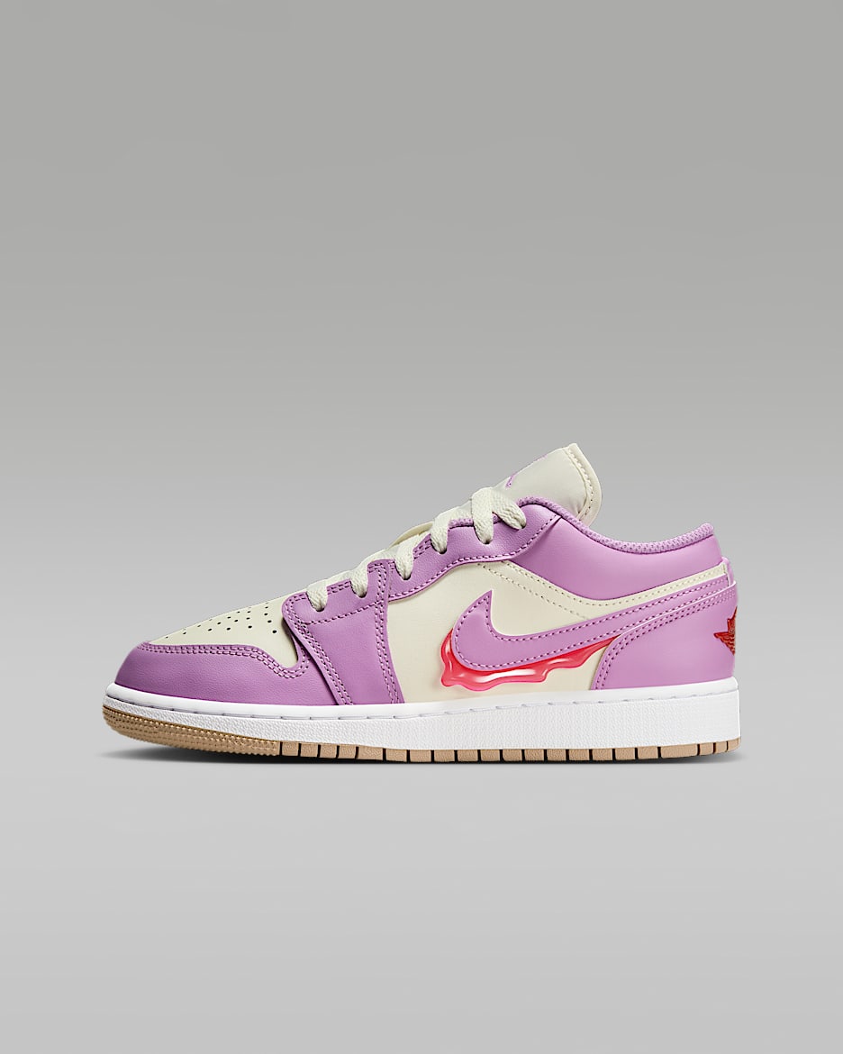 Air Jordan 1 Low SE kinderschoenen - Rush Fuchsia/Pale Ivory/Desert/Fusion Red