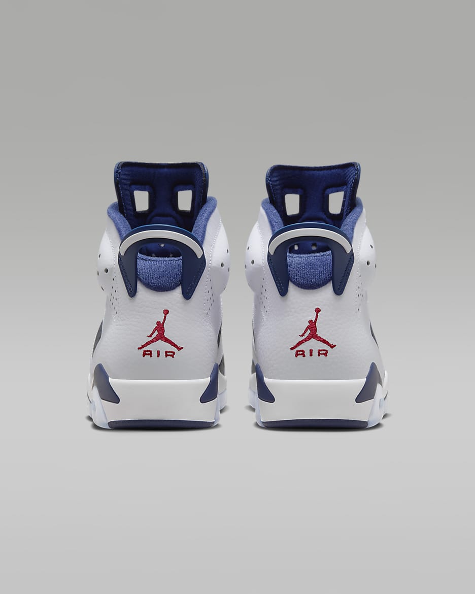 Air Jordan 6 Retro "White and Midnight Navy" Men's Shoes - White/Midnight Navy/Varsity Red