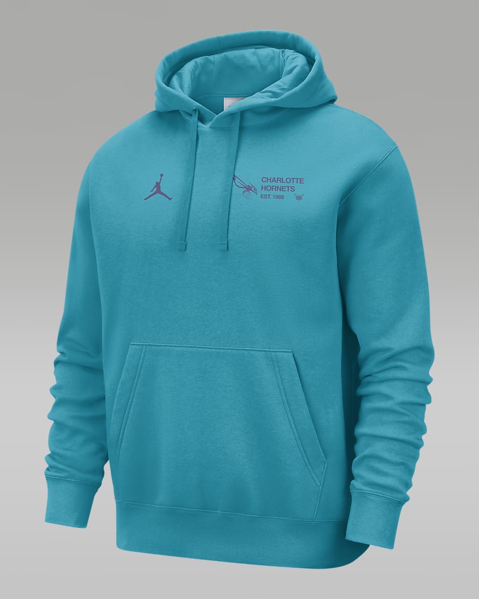 Charlotte Hornets Club Courtside Men's Nike NBA Pullover Hoodie - Rapid Teal