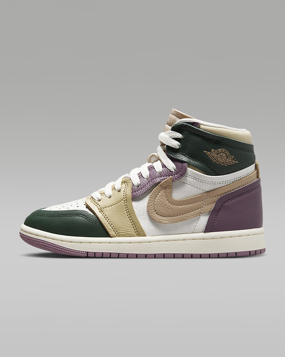 Air Jordan 1 High Method of Make Women's Shoes - Galactic Jade/Sail/Sky J Mauve/Desert