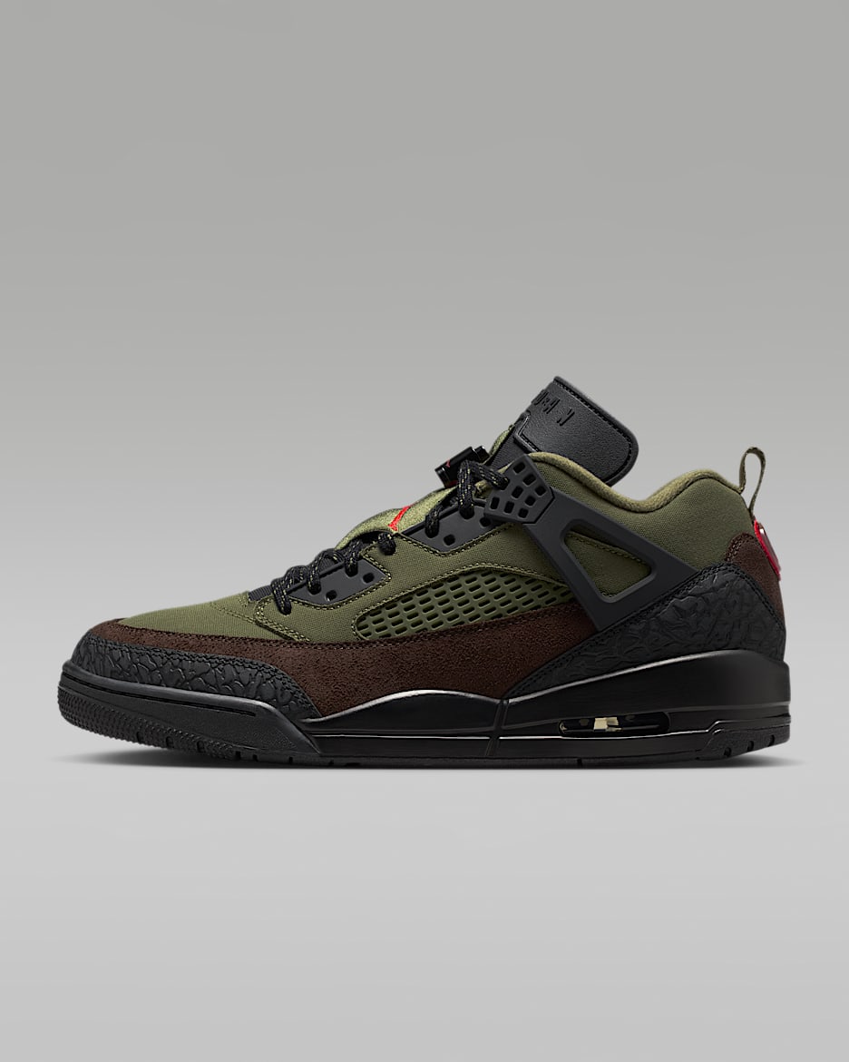 Chaussure Jordan Spizike Low pour homme - Medium Olive/Noir/Baroque Brown/University Red