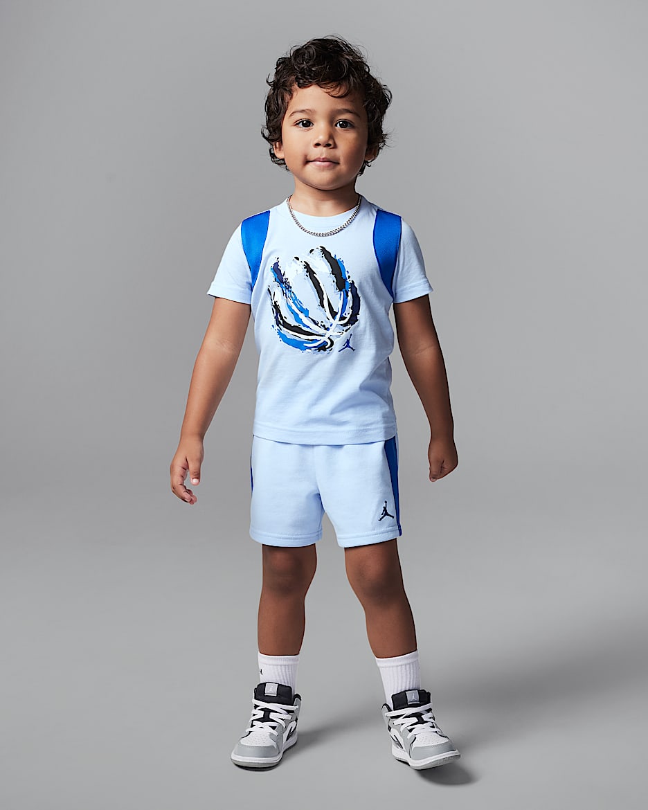 Jordan Toddler Bball Fire Mixed 2-Piece Shorts Set - Hydrogen Blue