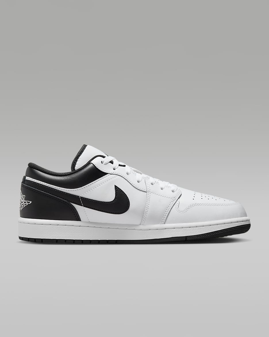 Air Jordan 1 Low Men's Shoes - White/White/Black