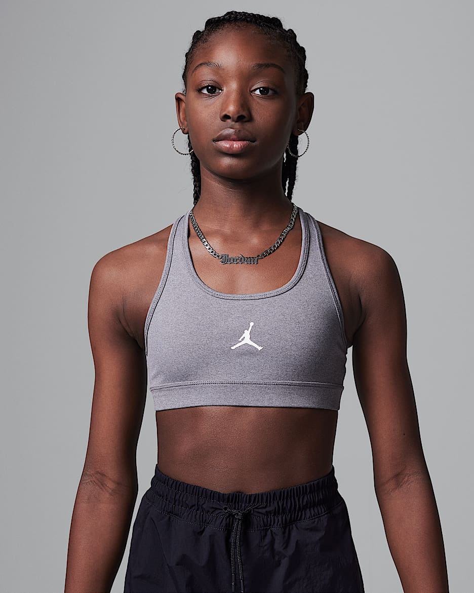 Jordan Dri-FIT Big Kids' Jumpman Bra - Carbon Heather