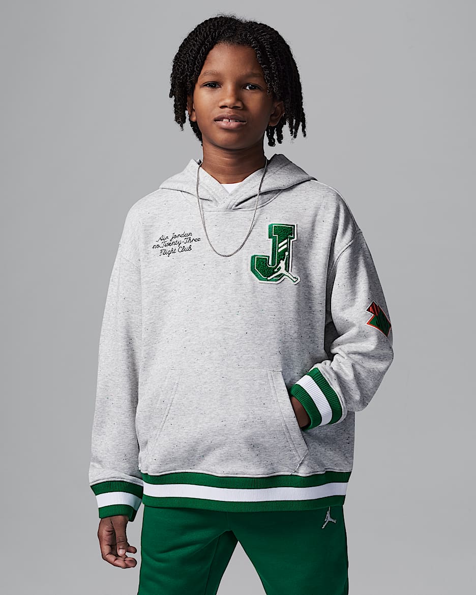 Sudadera con gorro sin cierre Court of Legends para niños talla grande Jordan - Gris claro jaspeado
