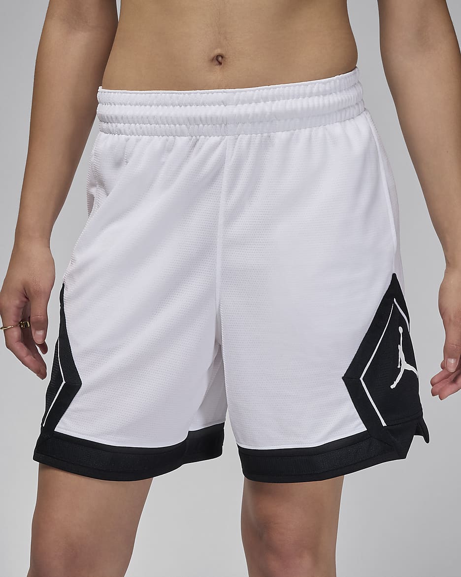 Jordan Sport Women's 10cm (approx.) Diamond Shorts - White/Black/Black/White