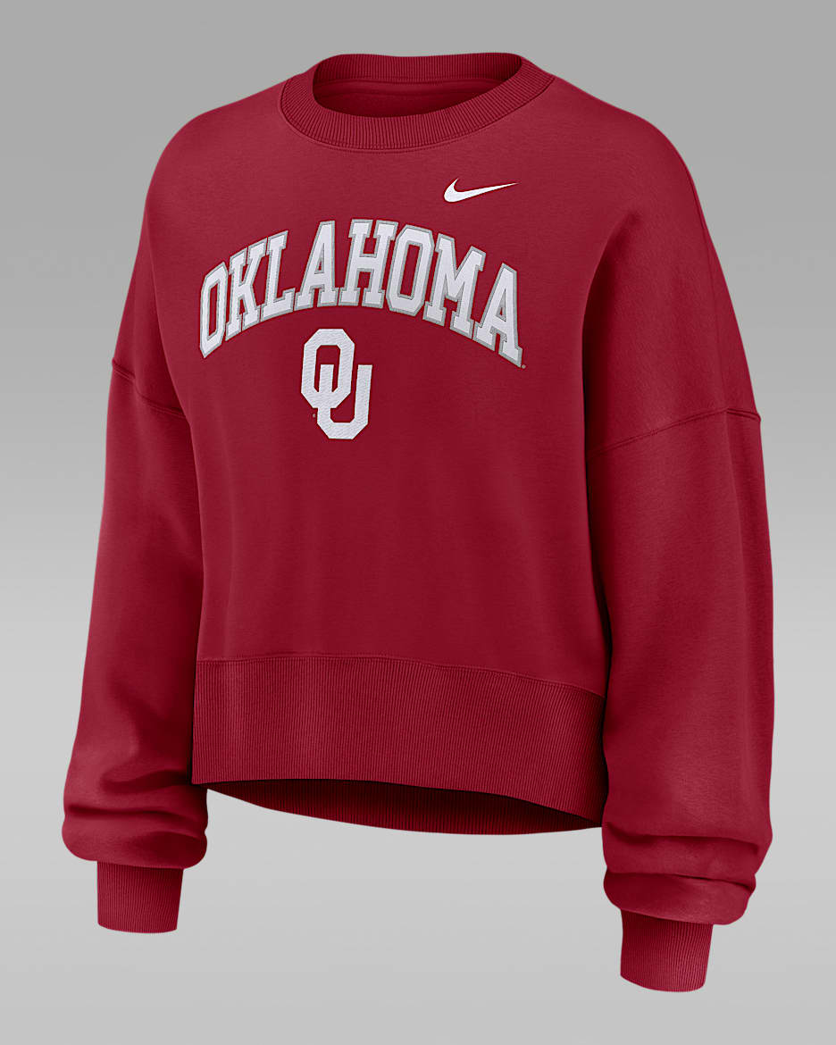 Oklahoma Phoenix Arch Women's Nike College Pullover Crew - Crimson