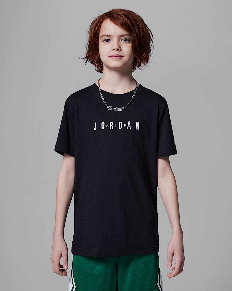 Jordan Older Kids' Embroidered T-Shirt - Black