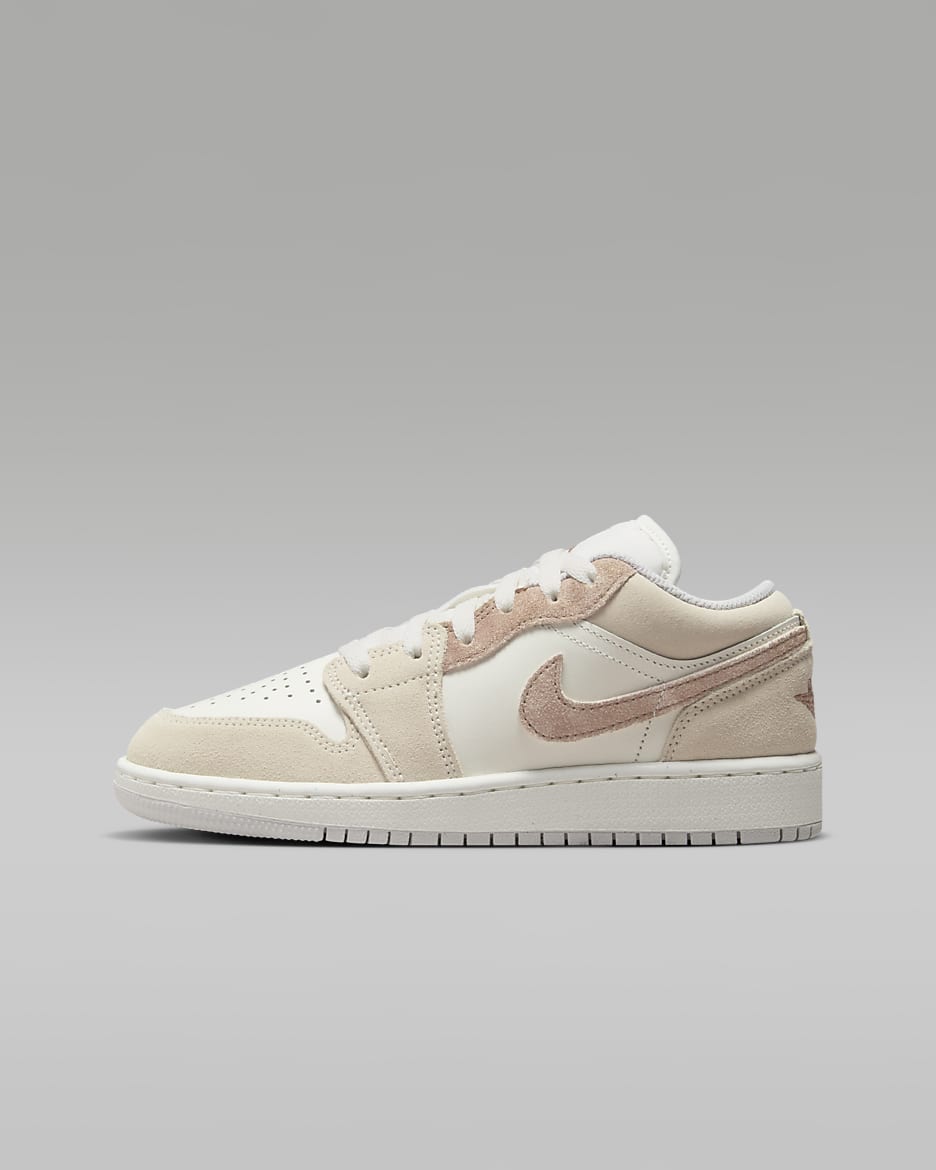 Sapatilhas Air Jordan 1 Low SE Júnior - Castanho claro Legend/Sail/Cinzento Neutral/Castanho Archaeo