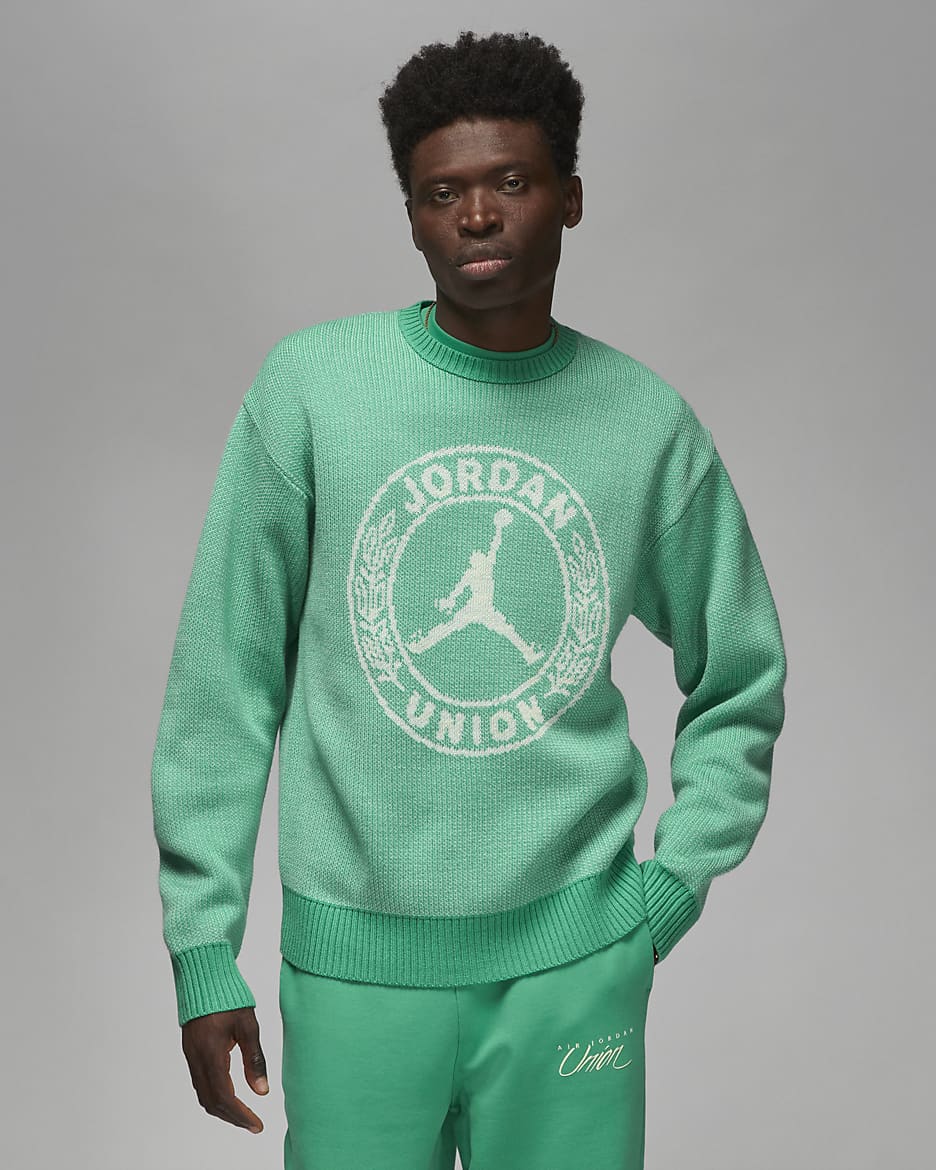 Jordan x Union Men's Jumper - Kinetic Green/White