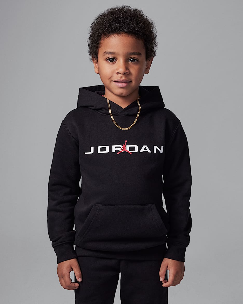 Sudadera con gorro sin cierre Baseline para niños talla pequeña Jordan - Negro