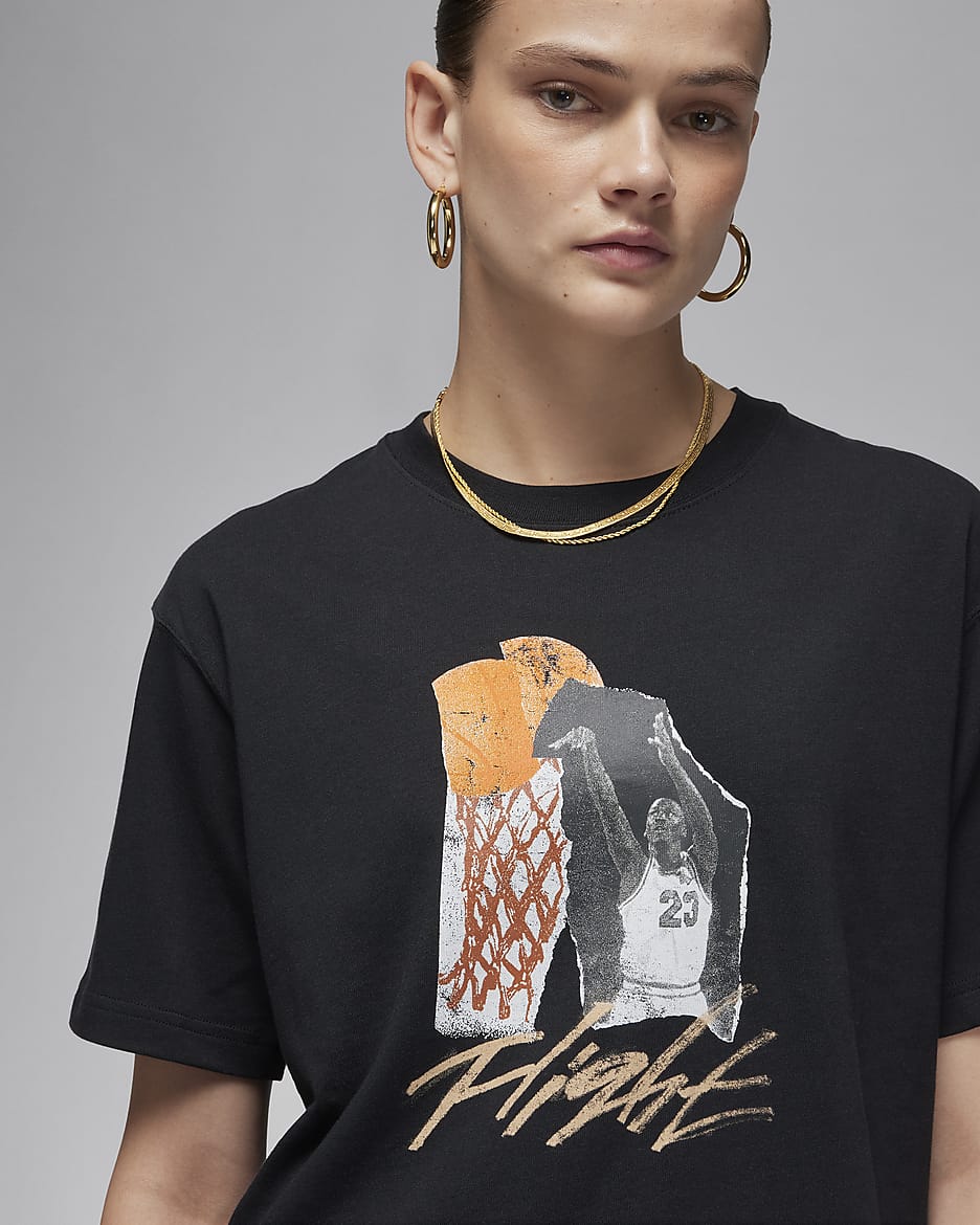 Jordan Women's Collage T-Shirt - Black/Legend Medium Brown