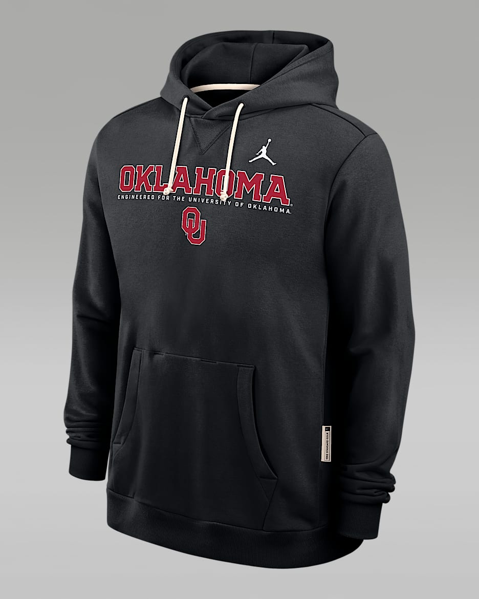 Oklahoma Sideline Men's Jordan Brand Dri-FIT College Pullover Hoodie - Black