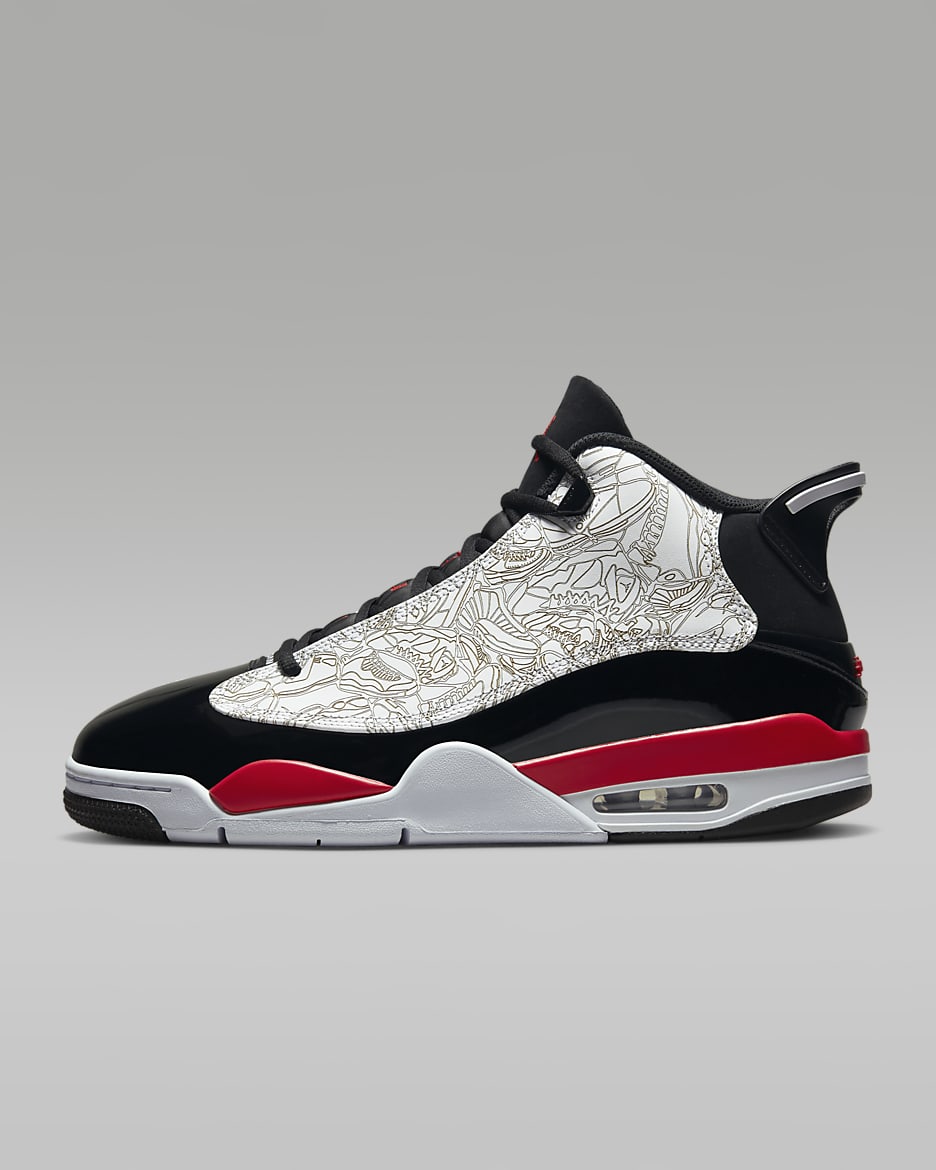Air Jordan Dub Zero Men's Shoes - White/Black/Fire Red