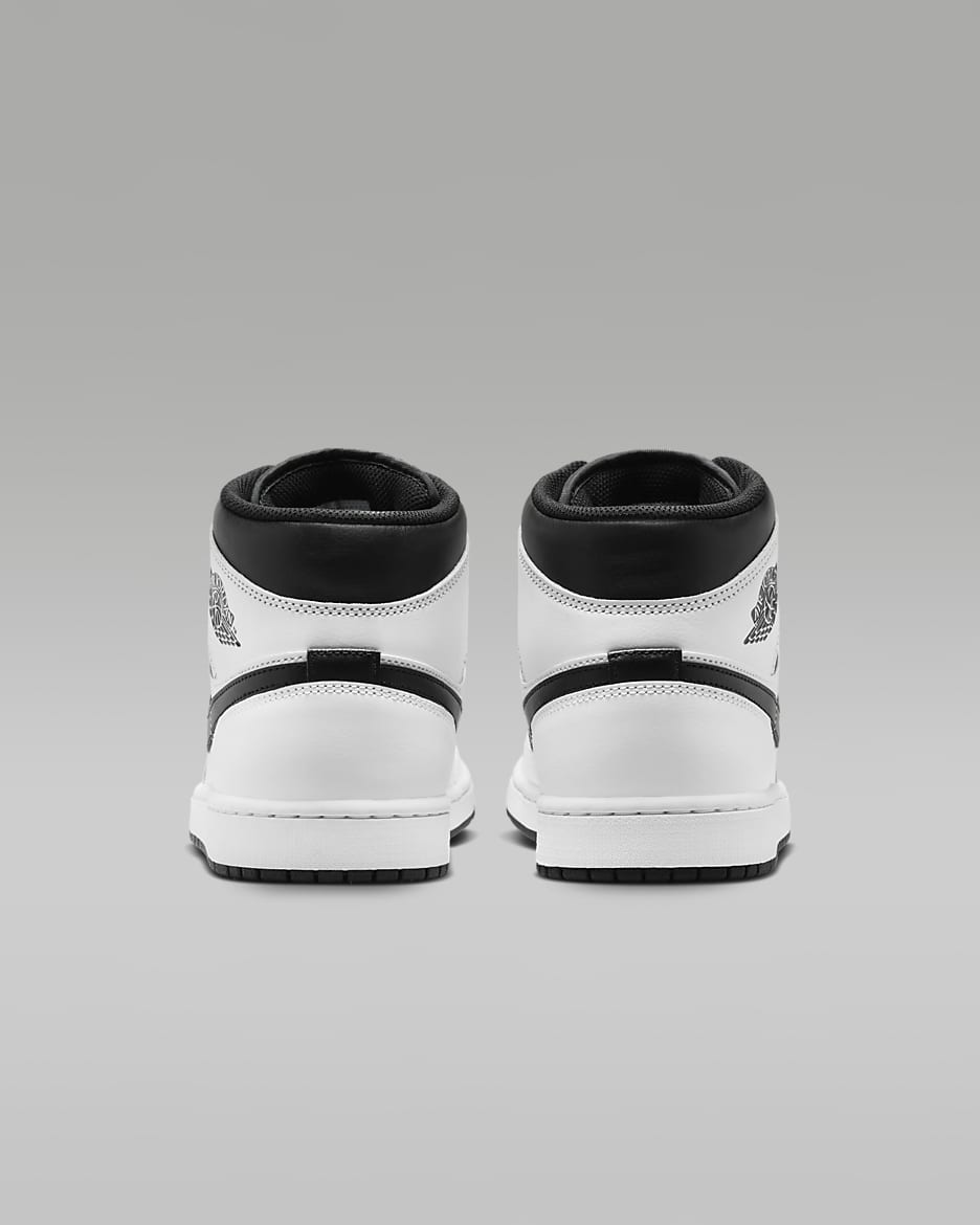 Air Jordan 1 Mid Herrenschuh - Weiß/Weiß/Schwarz/Schwarz