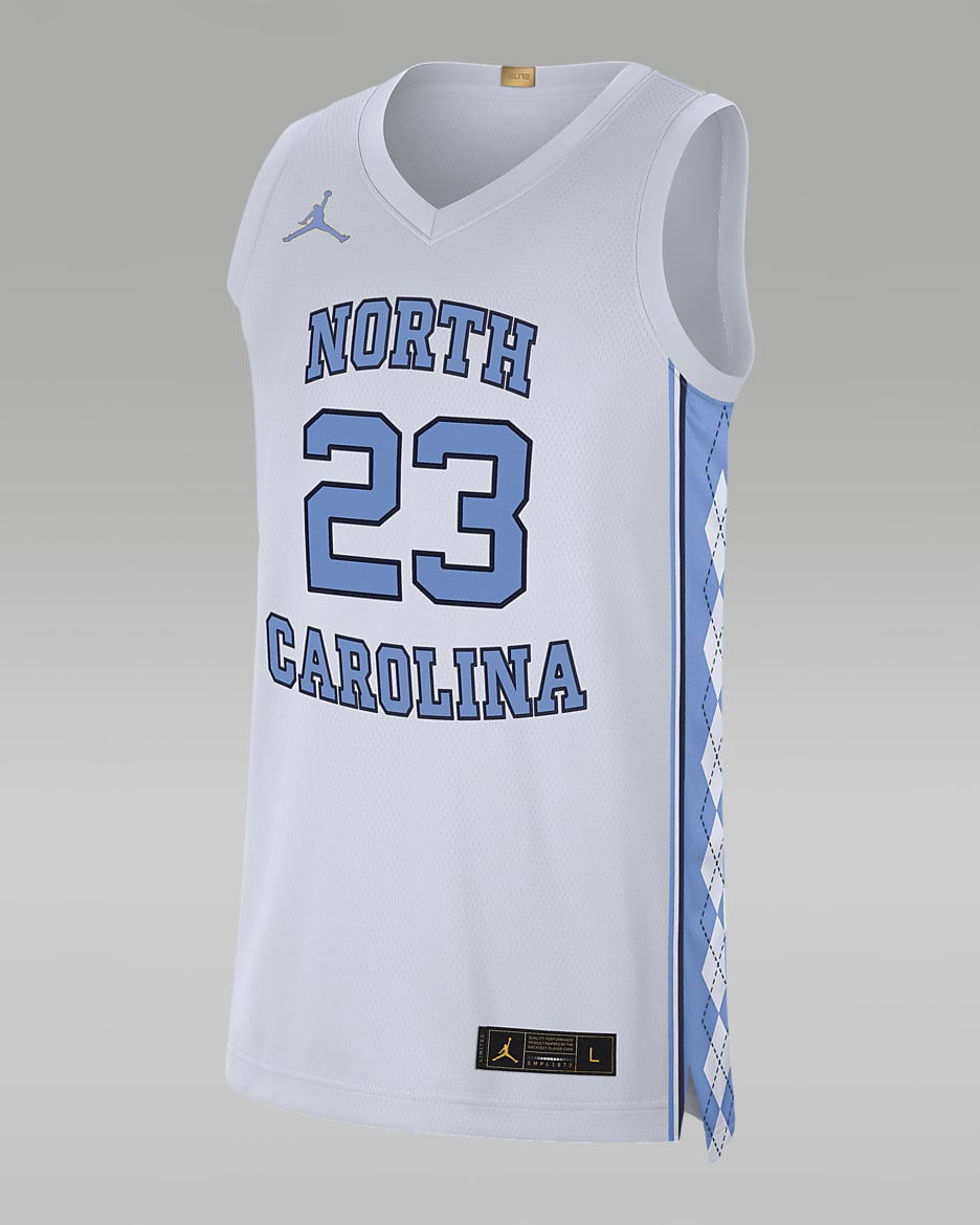 Jordan College (UNC) Men's Limited Basketball Jersey - White/Valour Blue