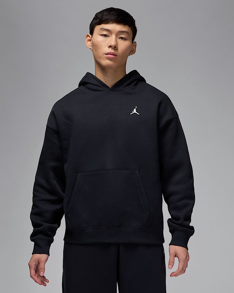 Jordan Brooklyn Fleece Men's Oversized Pullover Hoodie - Black/Sail