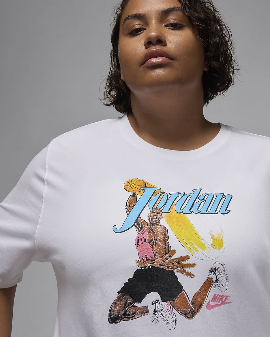 Jordan Women's Graphic Girlfriend T-Shirt (Plus Size) - White/Black