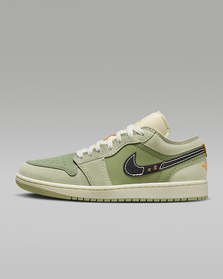 Air Jordan 1 Low SE Craft Men's Shoes - Sky J Light Olive/Celadon/Bright Mandarin/Black