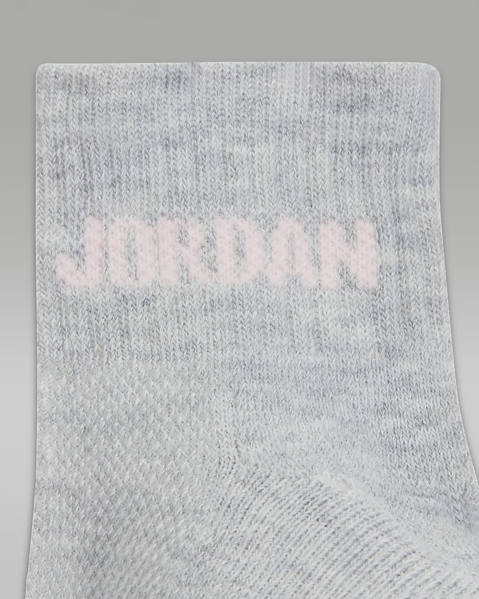 Meias Jordan Ankle Socks para criança (6 pares) - Rosa Foam